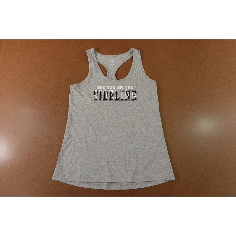 GK Elite Youth Large Gray See You On The Sideline Graphic Racerback Tank Top New